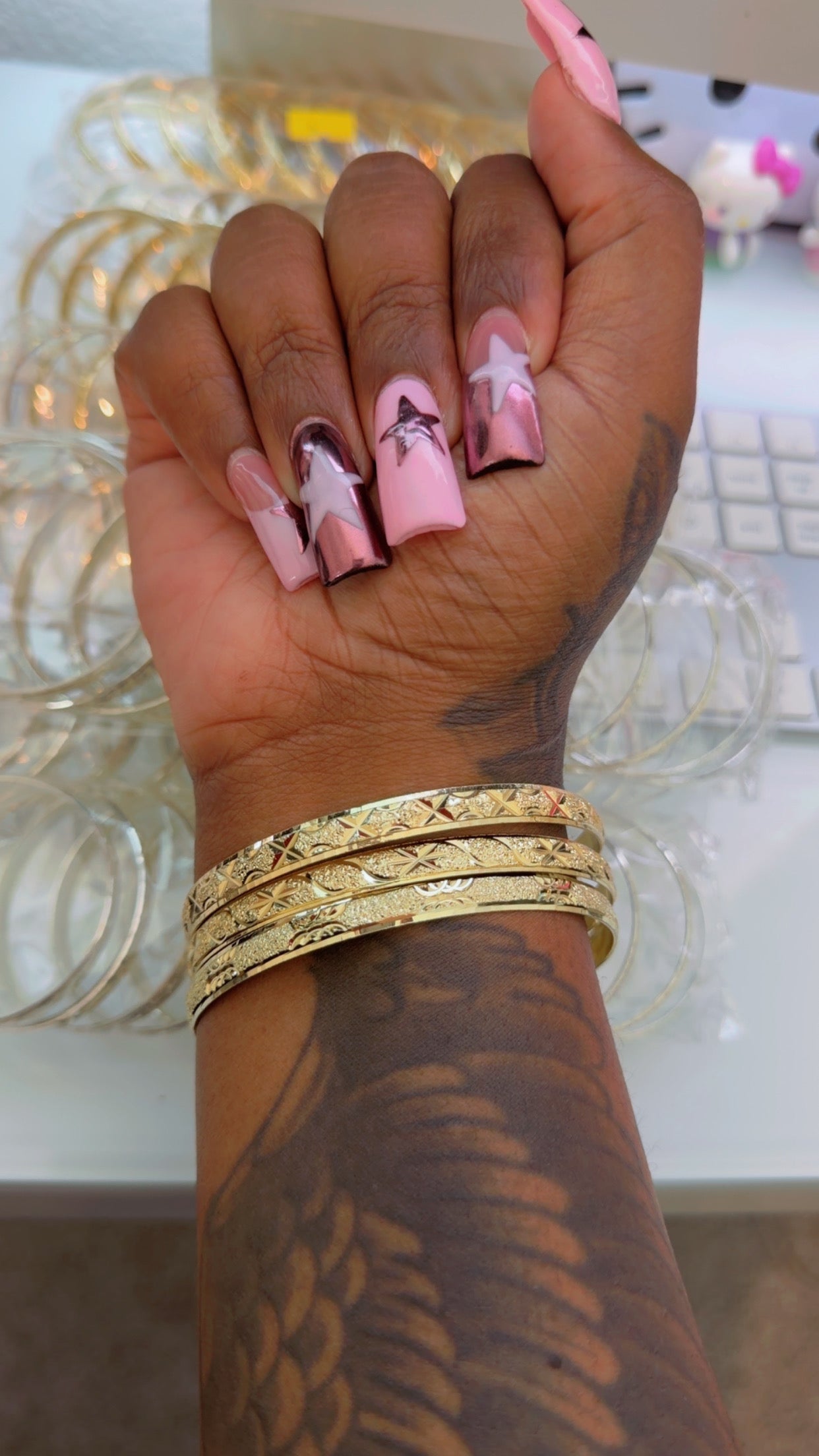 (3) Stacked Candy Bangles